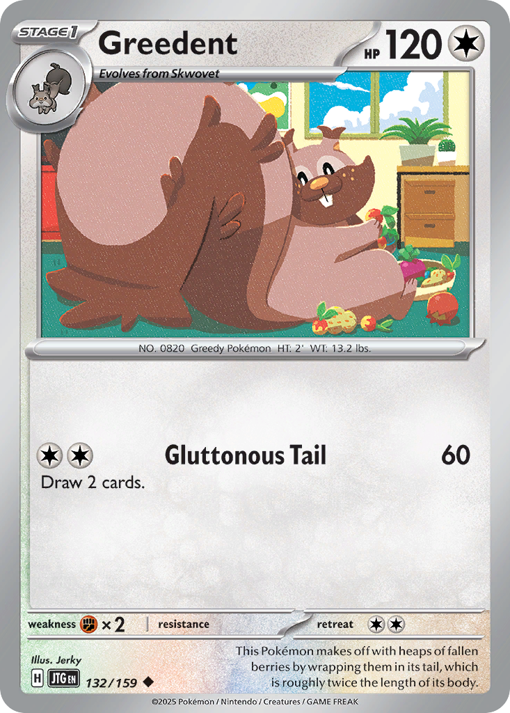 Greedent Journey Together #132 Pokemon Near Mint