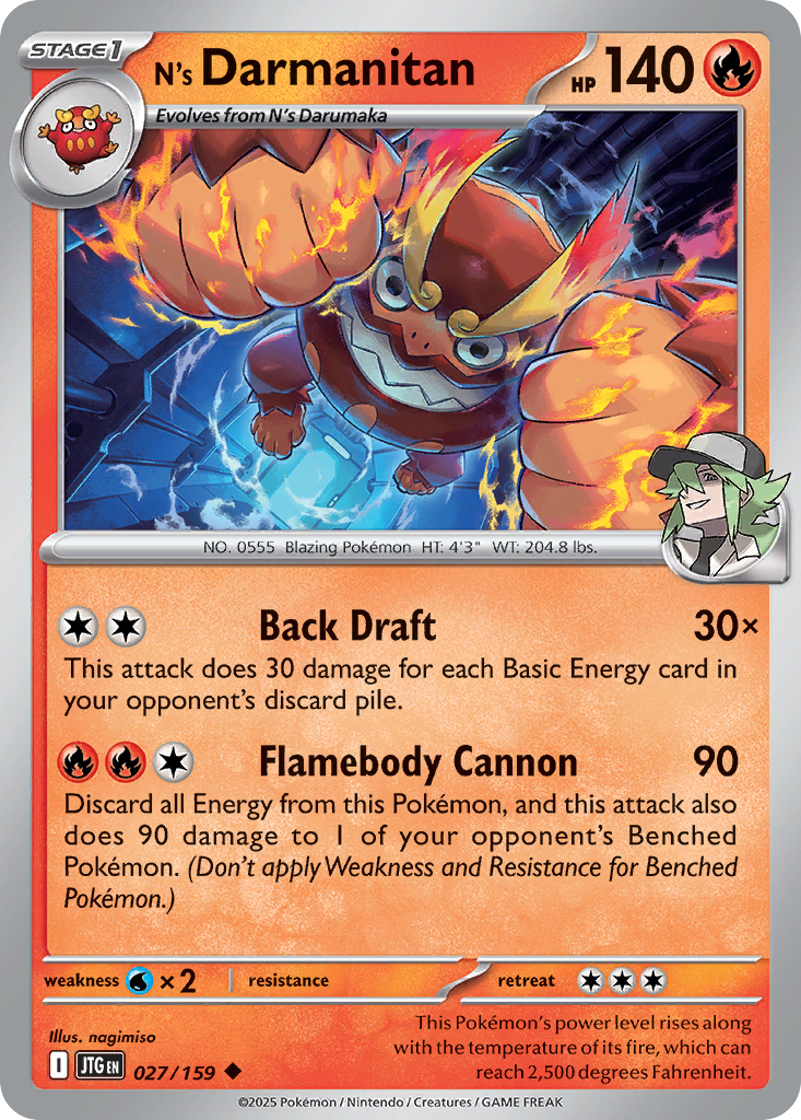 N's Darmanitan Journey Together #27 Pokemon Near Mint