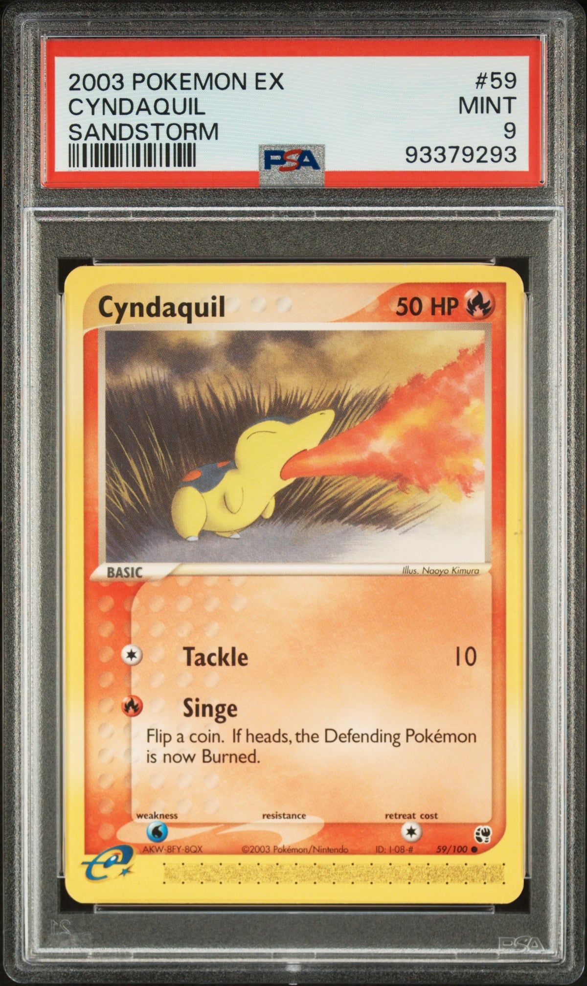 2003 POKEMON EX SANDSTORM #59 CYNDAQUIL SANDSTORM PSA 9