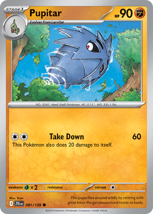 Pupitar Journey Together #81 Pokemon Near Mint