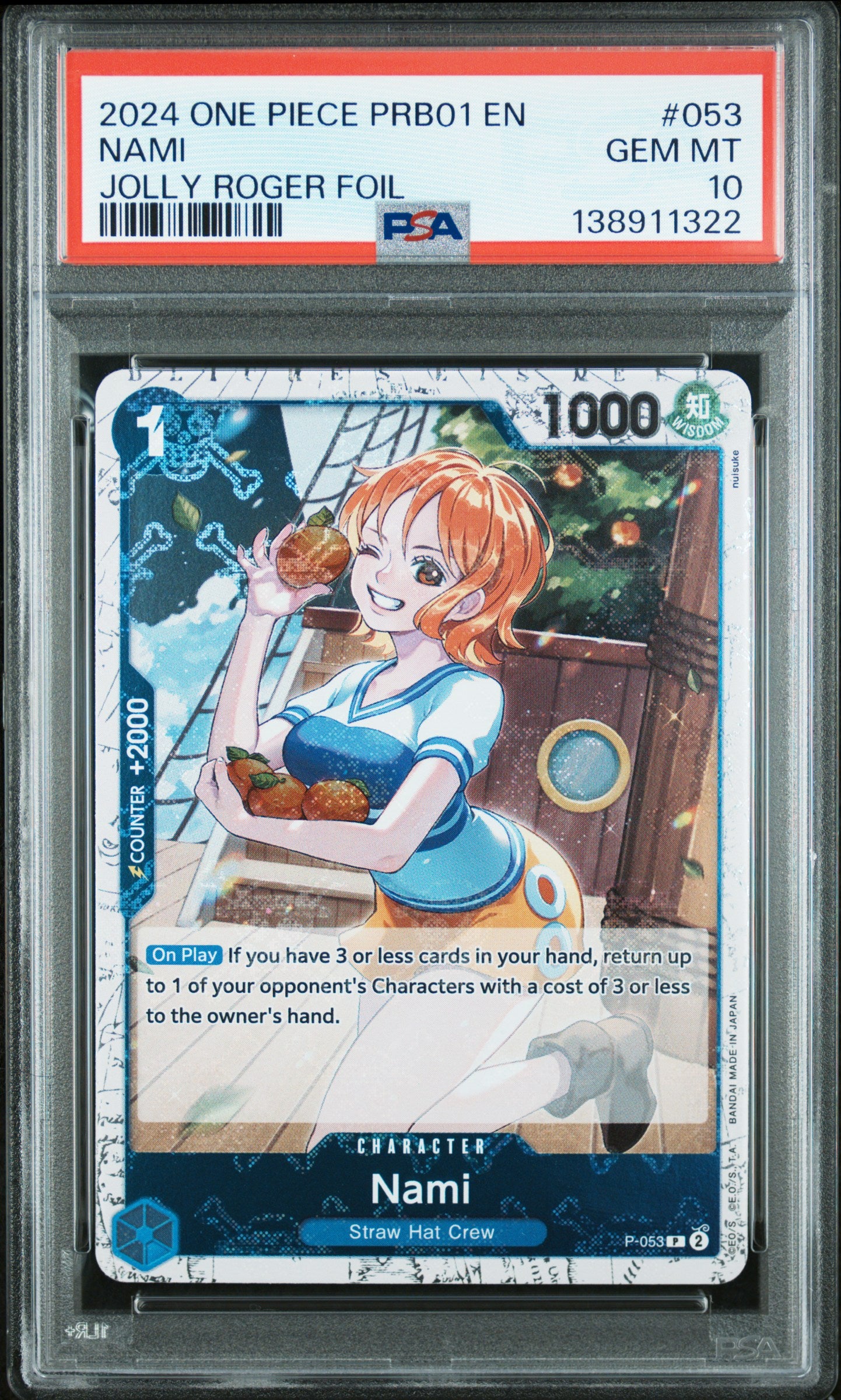 2024 One Piece PRB01 EN Nami Foil PSA 10